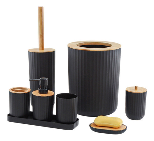 Set Lavado Productos Bambú Y Madera, Juego Artíc Q