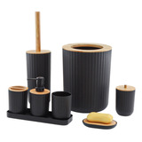 Set Lavado Productos Bambú Y Madera, Juego Artíc Q