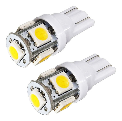 Kit 2 Led T10 W5w 5 Led Posicion 6000k Blanco 24v Premium