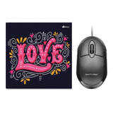 Mouse De Computador E Notebook Rosa + Mouse Pad Original 