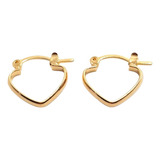 Aros Argolla Corazon Oro Laminado 18k Dorados Mujer Bellanel