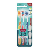 Kit 3 Escova Dental Cerdas Branqueadoras Limpador De Língua