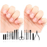 Kit X16 Piezas Manicura Cortauñas Alicate Lima Pinza Cepillo