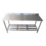 Mesa Aço Inox Nortinox 180cm X 60cm X 90cm C/ Espelho Trasei