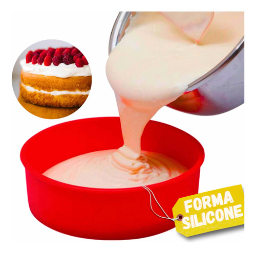 Forma Redonda Para Bolo Torta Pudim Silicone Confeitar Lisa