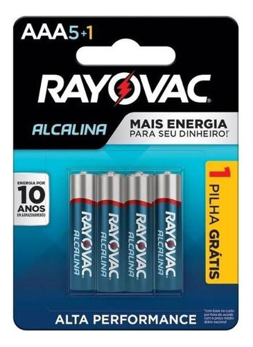 30 Pilhas Alcalina Rayovac Aaa - 5 Cartelas