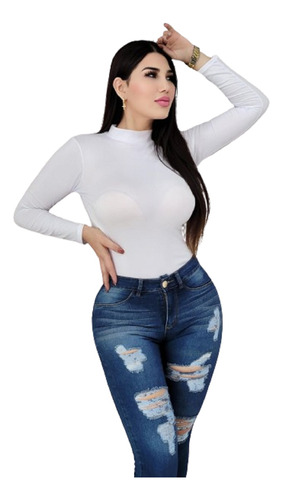 Blusa Casual Para Dama, Blusa Manga Larga, Basica De Dama