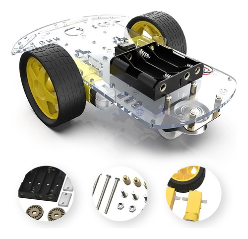 Kit Chassi Duas Rodas Smart Carro Robô Para Projeto Arduino