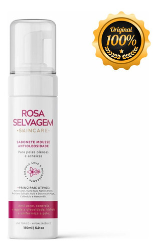 Espuma Limpeza Antioleosidade E Antiacne Rosa Selvagem 150ml