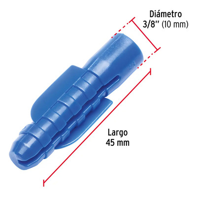 Taquete Plastico 3\u002F8' Azul 50 Pzs Fiero 44201 | Meses sin interés