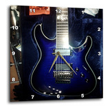 3drose Impresión De Guitarra Eléctrica Azul Con Calavera .