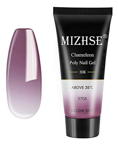 Solución Para Engrosar La Mizhse Poly Nail Gel Purple Temper