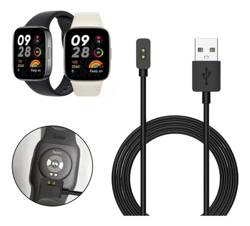 Cabo Carregador Usb Compatível Com Xiaomi Redmi Watch 3