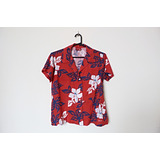 Camisa Roja Hawaiana Vintage, Talle S