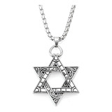 Colar Aço Inoxidável 316l Estrela De David Israel Religioso