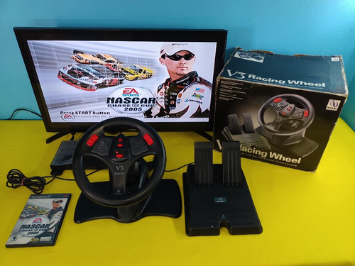 Volante Ps2 Volante V3 Racing Wheel En Caja Con Juego Nascar