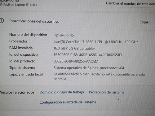 Hp Pavilion 15 I7 16gb Ram Como Nueva!!