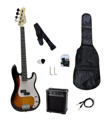 Kit De Bajo Eléctrico Afinador Funda Amplificador Basskit