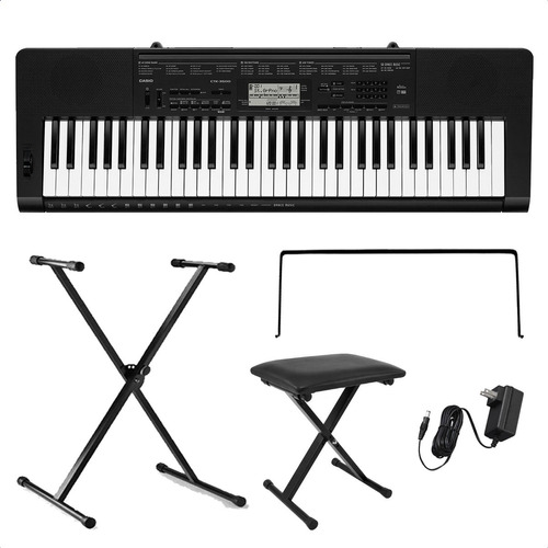 Combo Organo Teclado Casio Ctk3500 Usb Pie Banqueta Fuente