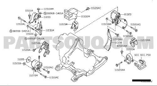 Soporte Trasero Para Nissan Altima Motor 3.5 Con Sensor Tw Foto 4