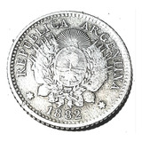 10 Centavos Patacon Plata 1882 Moneda Argentina 