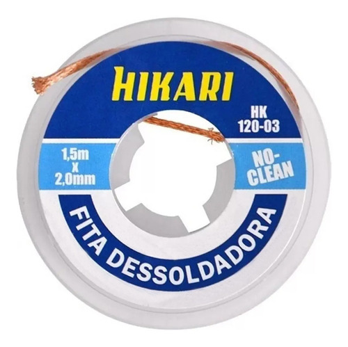 Kit 10 Fita Malha Dessoldadora Hikari ( 5 De 2mm E 5 De 3mm)