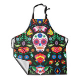 Lindos Delantales De Chef Con Diseño De Calavera Para Mujere