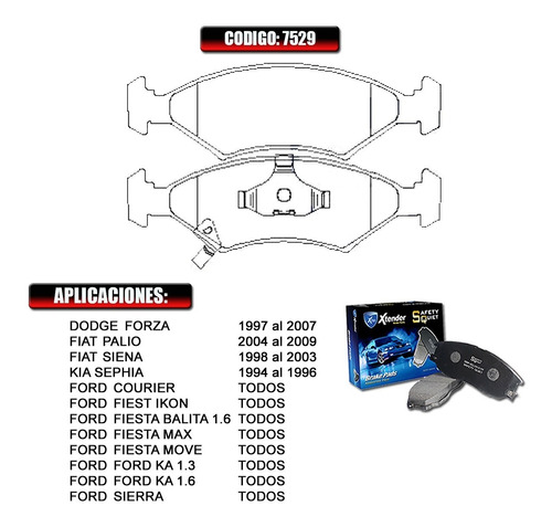 Pastilla De Freno Delantera Ford Courier   10 11 12  7529 Foto 2