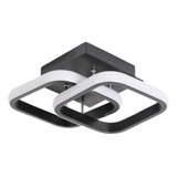 Plafón Led Para Baño Negro 24x20x10cm,durable Lujo