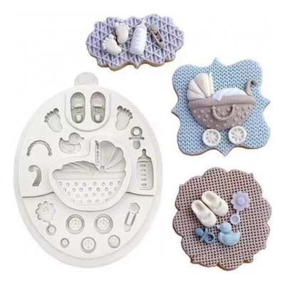 Molde De Silicone Kit Chá De Bebê
