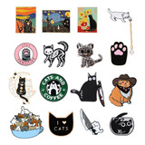 1 Pin Gato Broche Metalico Prendedor Gorra Mochila Cat Love 