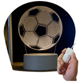 Luminária Bola De Futebol Abajur De Mesa 3d Decoração 