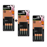 3 Cargadores Pila Recargable Duracell Aa/aaa +12 Baterias Aa