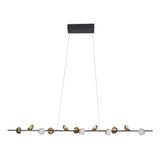 Lustre Pendente Graviola Dourado Preto E Branco Bella Ds002