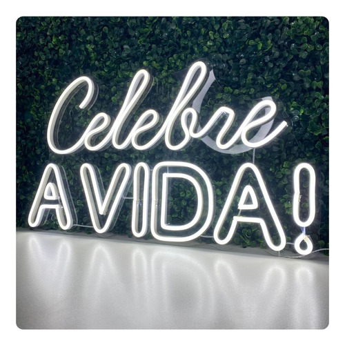 Painel Neon Led Celebre A Vida Luminoso Feliz Aniversário