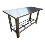 Mesa Bancada 150x70x85 P/ Cozinha Industrial Inox Reforçada