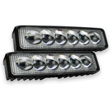 Par Faros Barra 6 Led Con Lupa 18w Blanco Y Ambar