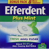 Efferdent Plus Mint Tabletas Limpiadoras Antibacterianas Par