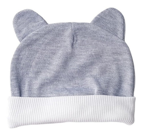 Gorritos Para Bebé Orejas De Oso Gris Borde Blanco