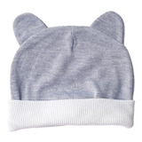 Gorritos Para Bebé Orejas De Oso Gris Borde Blanco