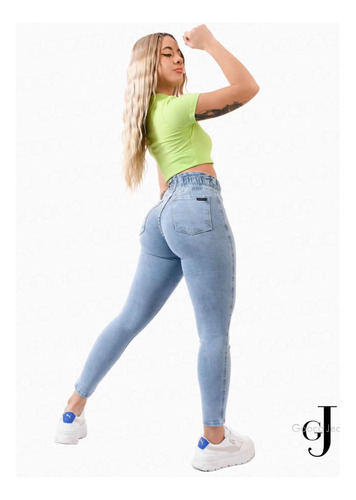 Pantalon Jean Gooco Mujer Elastizado Chupin Calce Perfect
