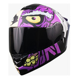 Casco Kov Abatible 2 Caras Dc Comics Luz Led Certificado Color Lila Tamaño Del Casco Xxl (63-64 Cm)