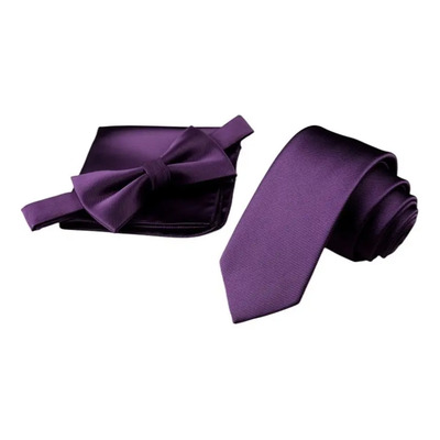 Pañuelo Corbata Slim Corbata Moño De Color Sólido Clásico Color Violeta | Meses sin interés