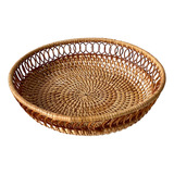 Cesta De Mimbre Para Presentar Snacks Y Frutas 27x6,5 Cm