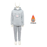 Set Pants Y Sudadera Niña D9105 Térmico 2 Pzas Polar