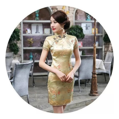 Vestido Tradicional Chino Qipao Cheongsam Cheongsam Corto