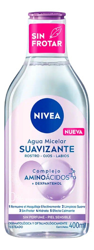 Agua Micelar Suavizante Con Aminoacidos Nivea 400ml 