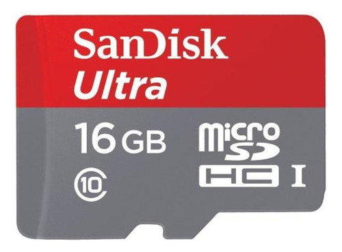 Cartão De Memória Sandisk Sdsqunc-016g-gn6ma  Ultra Com Adaptador Sd 16gb