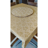 Toalha De Mesa De 8 Lugares Tecido Jacquard Quadrada- Luxo