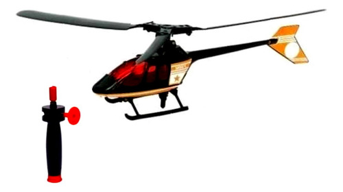 Helicóptero Que Voa A Corda De Brinquedo Com Lançador